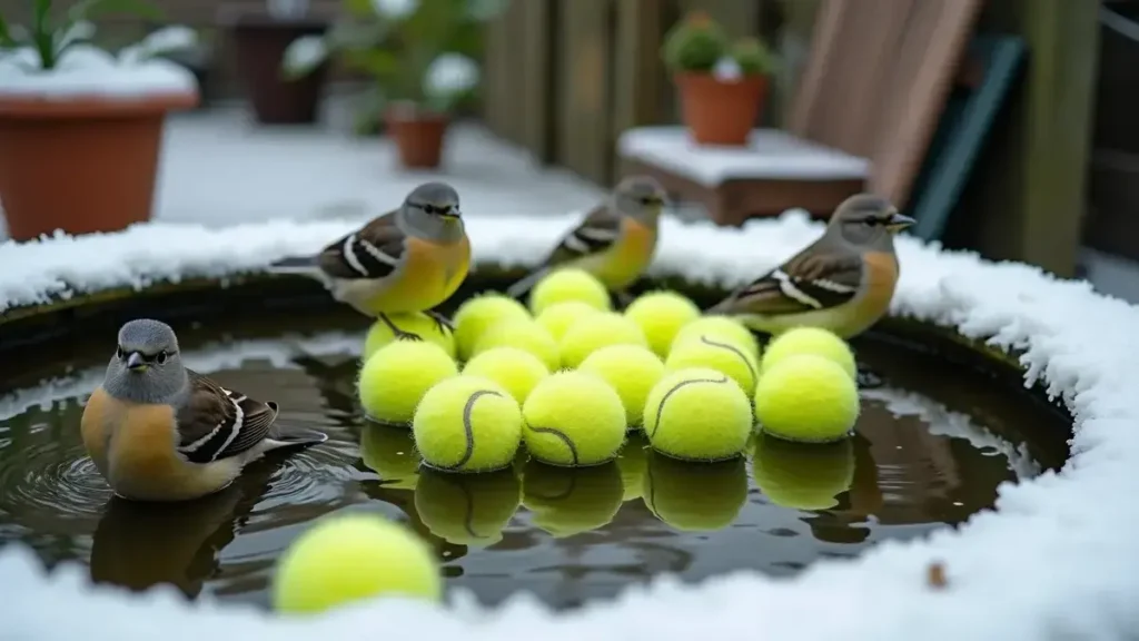 Tennisballen in de tuin plaatsen in de winter: een onbekende (en effectieve) truc die door de Engelsen wordt gewaardeerd